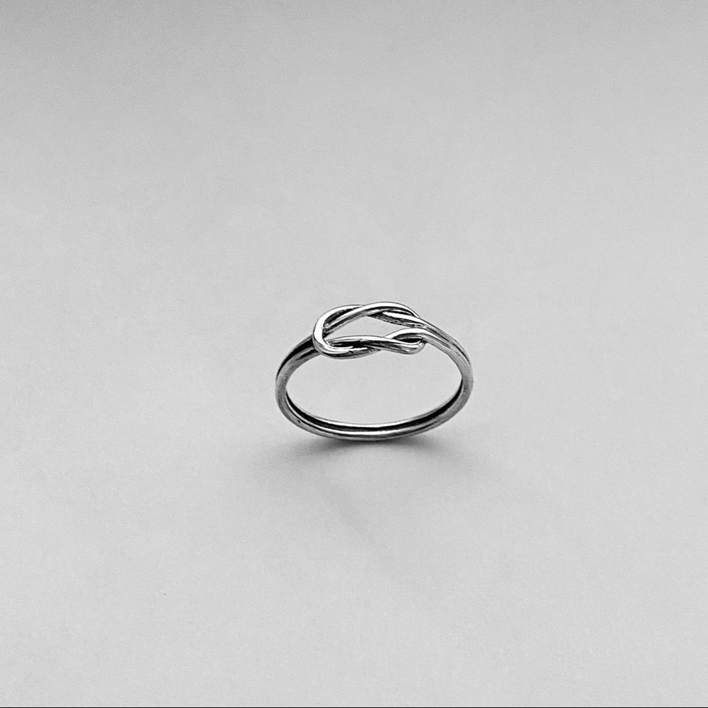 Sterling Silver Dainty Knot Ring, Love Ring